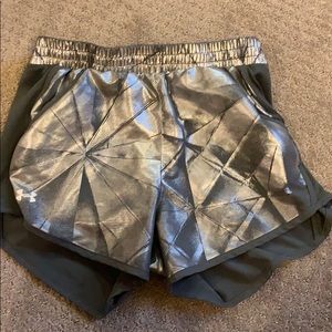 Silver Metallic Running Shorts